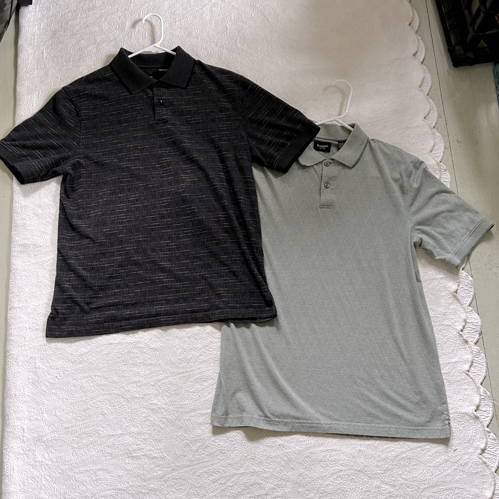 Men's Haggar soft polo shirts - like New - size Large - lot of 2